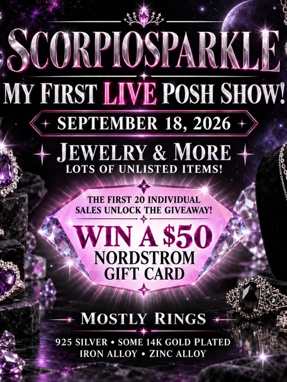 ScorpioSparkleโs First Live Show | Jewelry, Unlisted Items & $50 Giveaway!